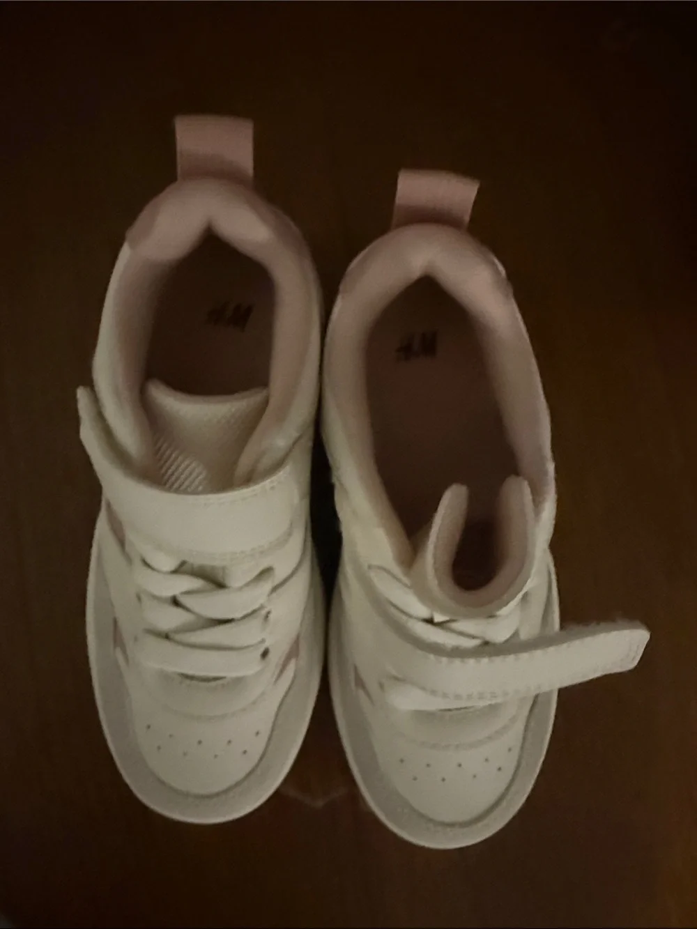 NWOT H&M Cream and Pink Kids Sneakers with Velcro strap